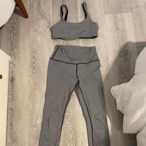 Alo Yoga gingham workout set